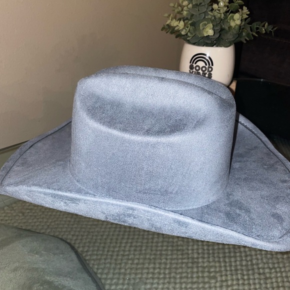 Stylish light blue gray Cowboy Hat - Picture 5 of 5